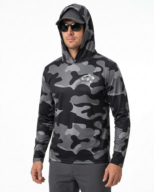 Nordara - Carev | Gemusterter Funktionaler Hoodie Herren